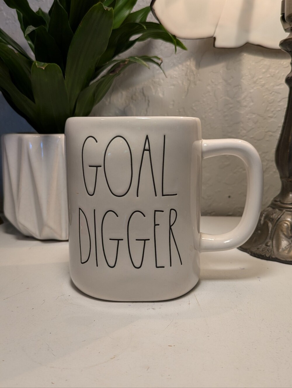 Rae Dunn White 'GOAL DIGGER' Ceramic Mug